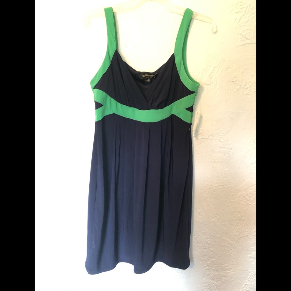 ABS Green and Navy Color block dress size 10